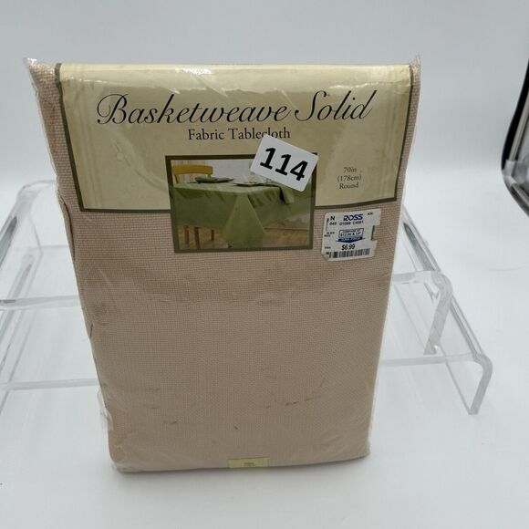 NOS ELRENE HOME FASHIONS 100% POLYESTER MARIGOLD 70" ROUND TABLECLOTH - Picture 3 of 8